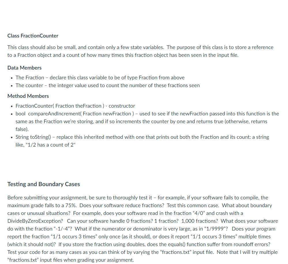 Counters. Rather than designing a monolithic chunk of code in main like