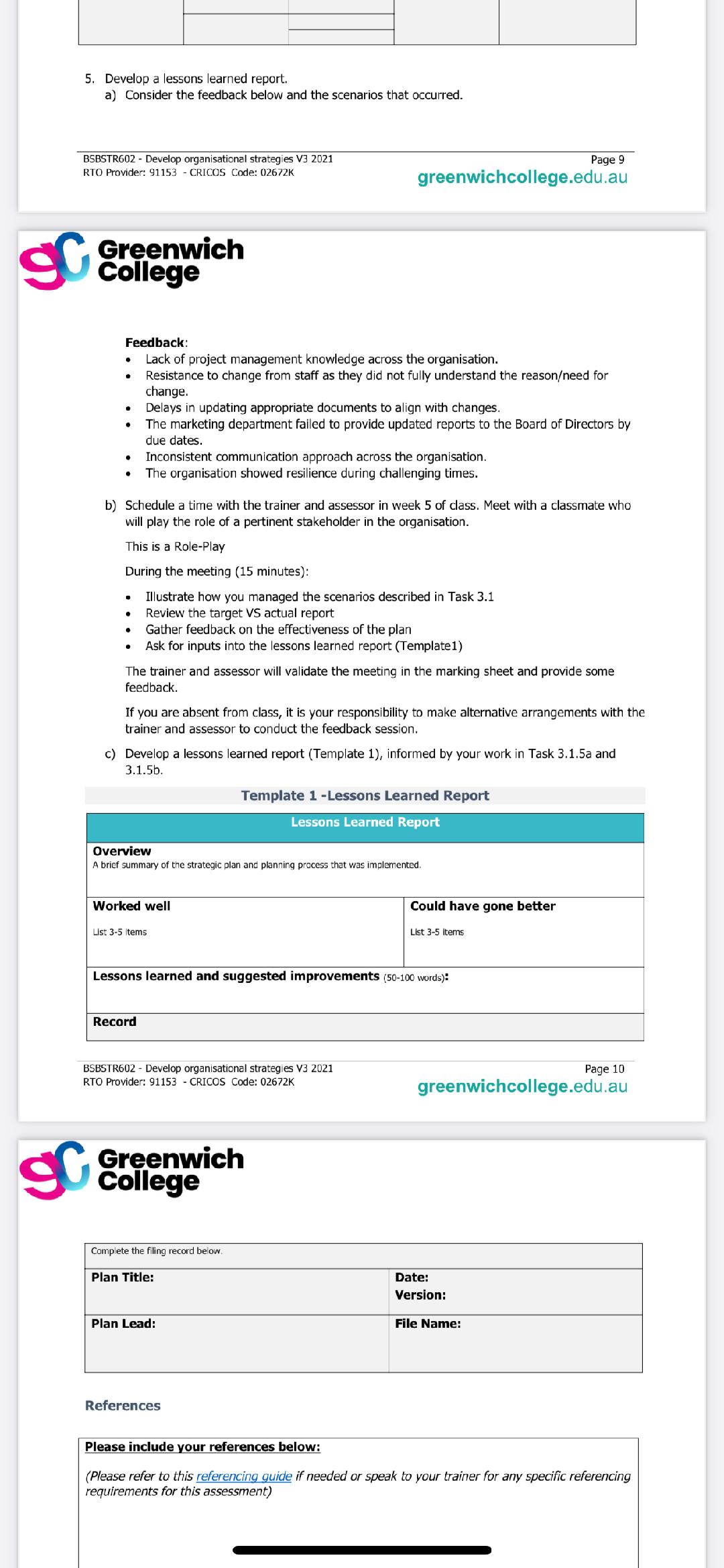 your strategic plan when required): A B C D Address the following: