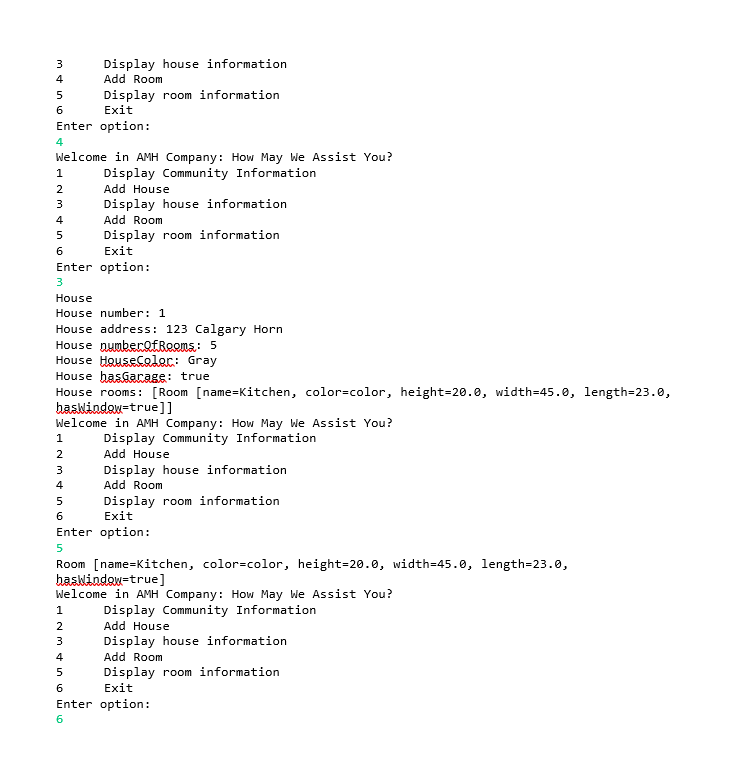 in your code The program is a house management system. When the
