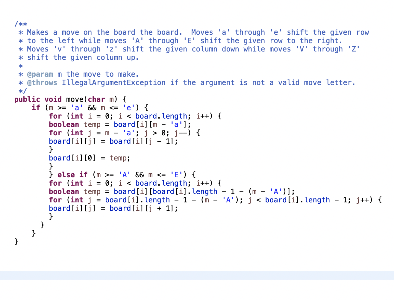 random moves. That some of the possible moves * don't actually change