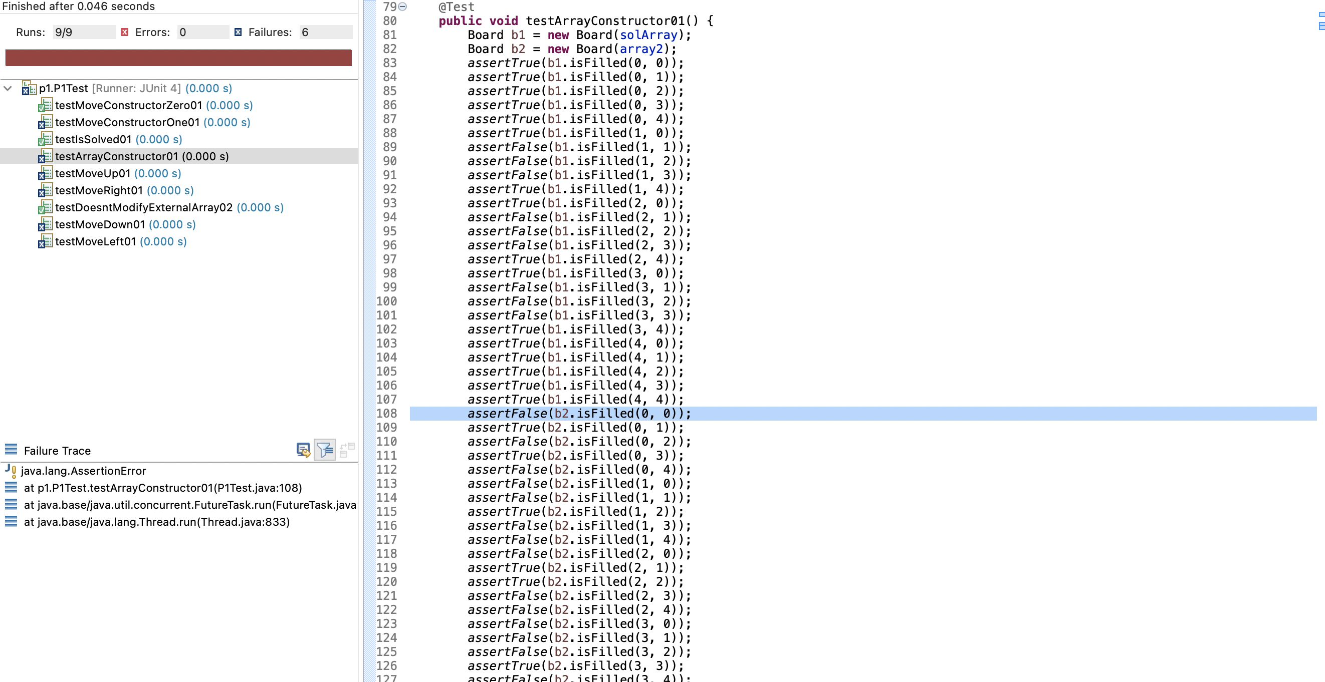 { board = new boolean [5] [5]; // Initialize the board as