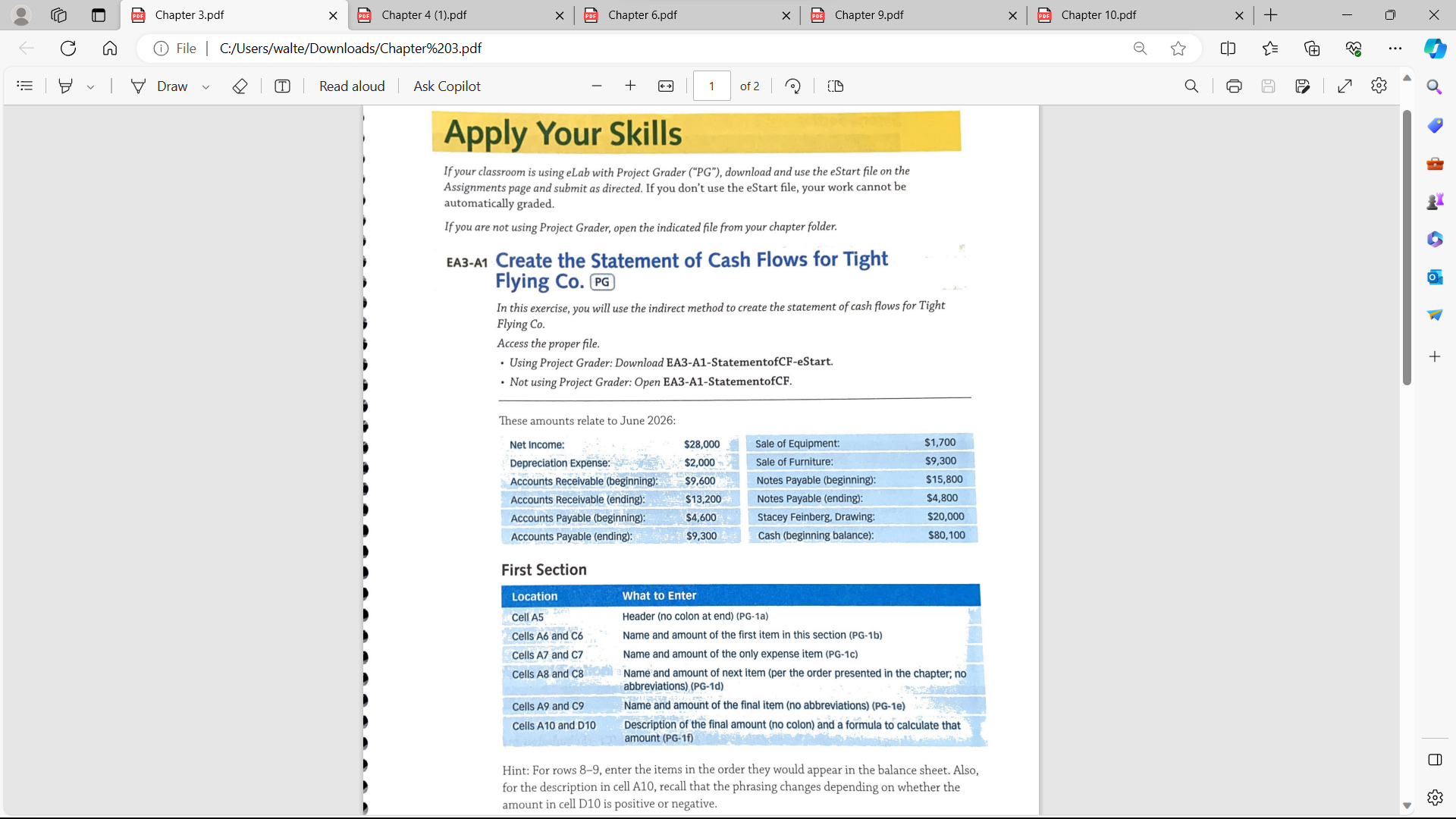 (1).pdf Read aloud Ask Copilot X PDF Chapter 6.pdf 88 Excel for