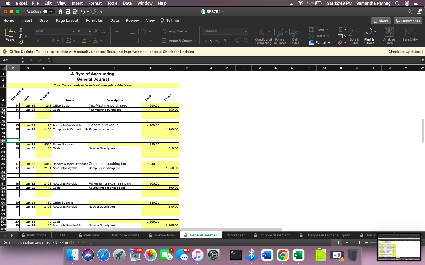 44 Excel File Edit View Insert Format AutoSave OFF S + 5