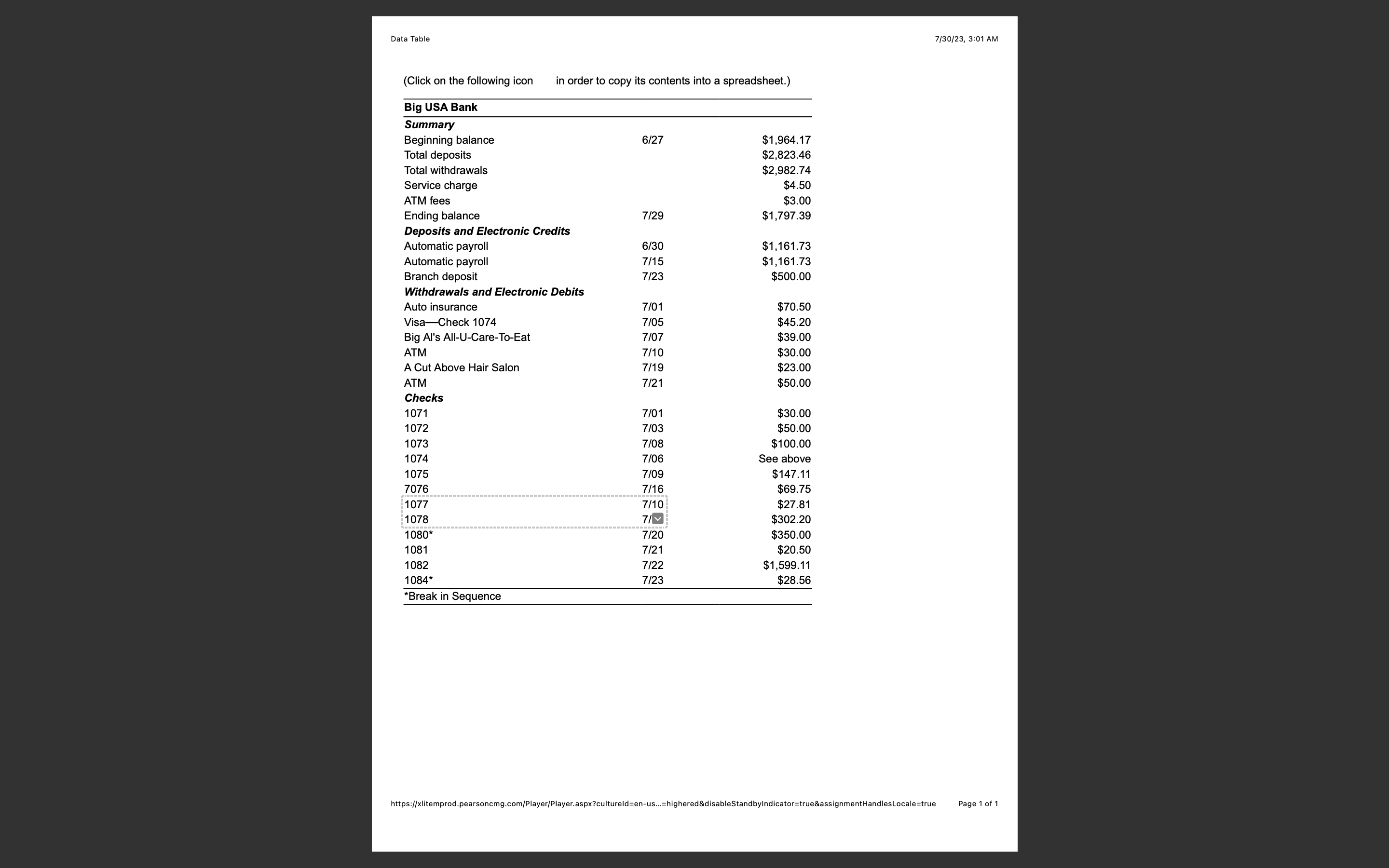 him find his mistake(s) and learn the procedures for balancing his checkbook