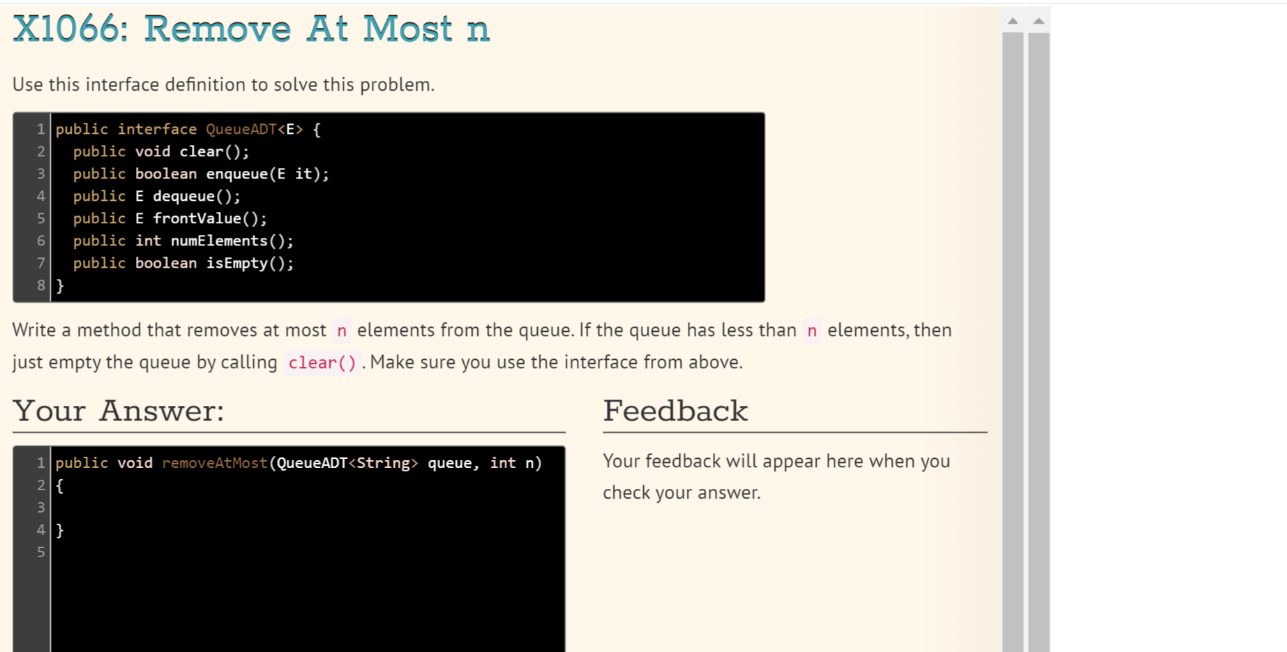 16 /* Return the number of elements in the queue. */ 17