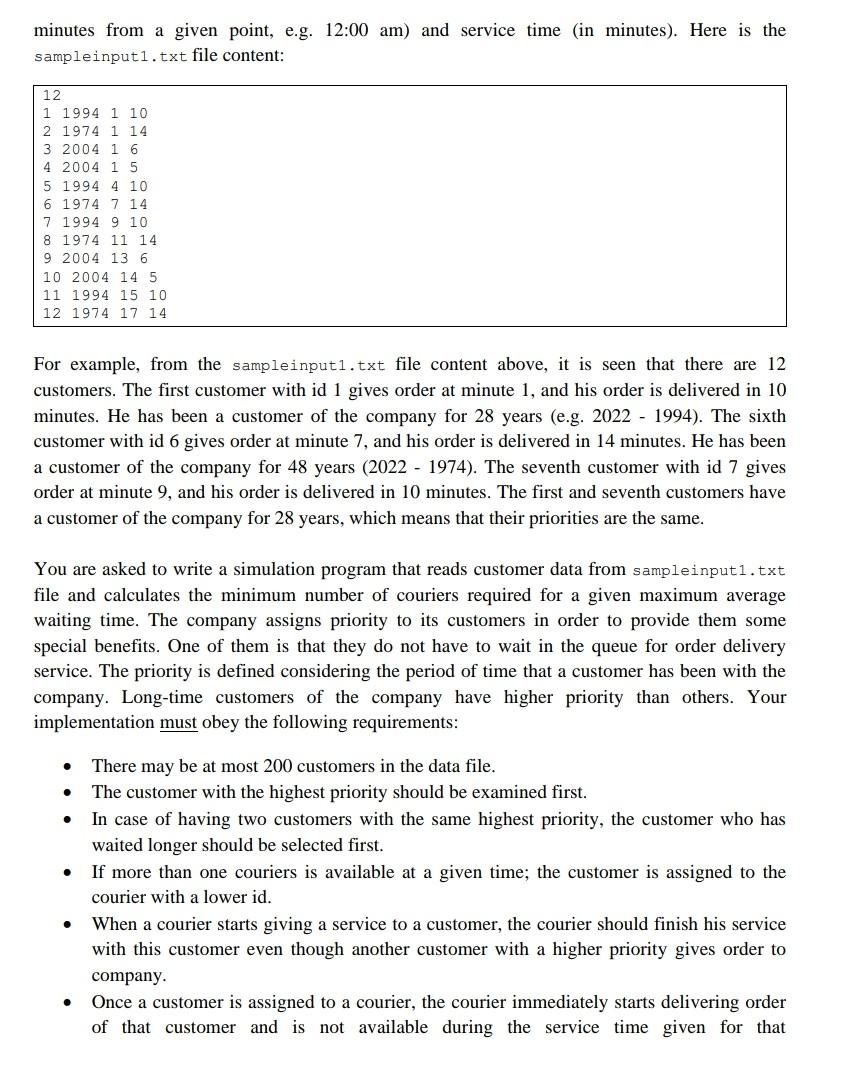 the scheduling problem of a famous online order delivery company by using