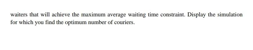 work in the order delivery part. For each courier in the order