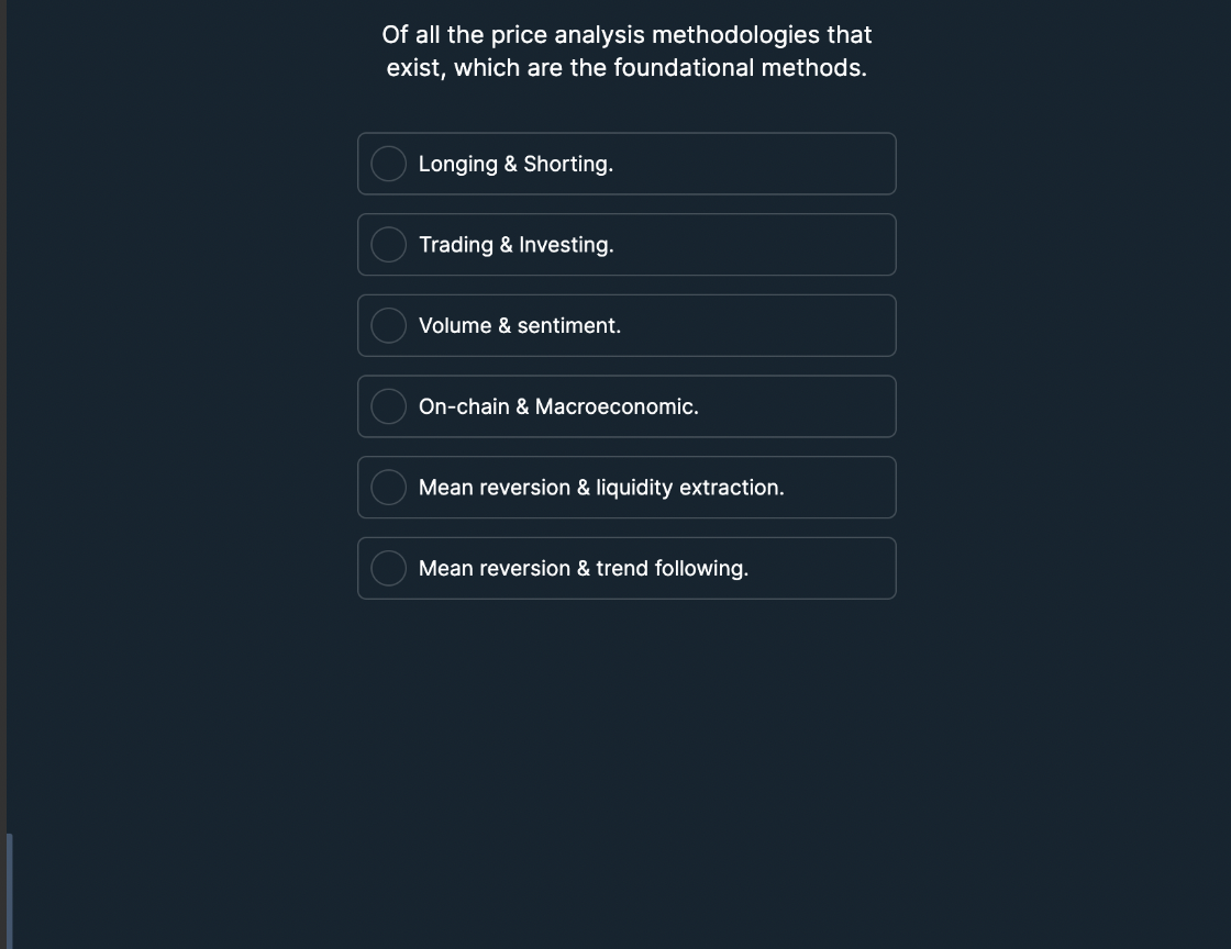 Of all the price analysis methodologies that exist, which are the foundational
