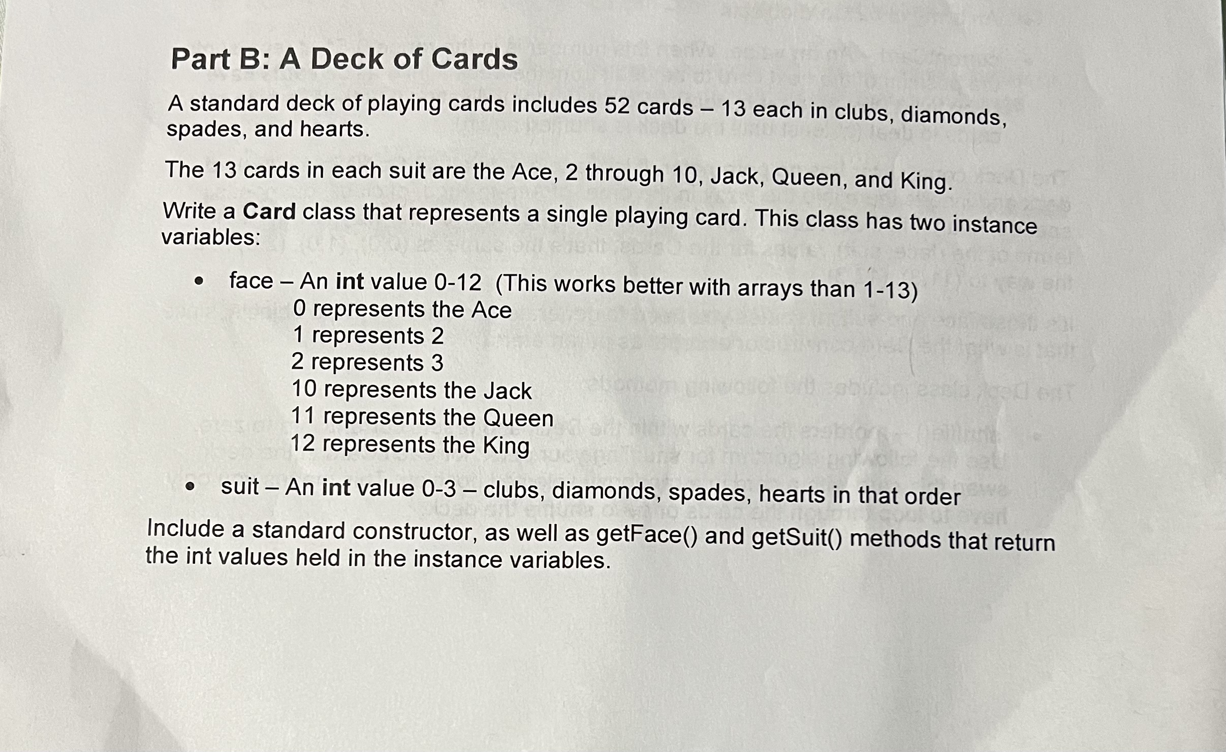 card, for example: . "Ah" for the ace of hearts "3d" for