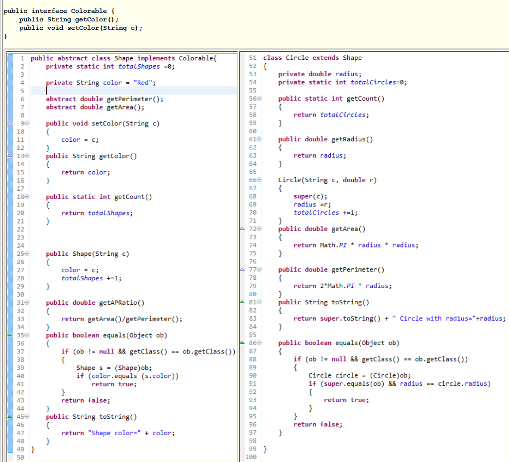 code", the variable "totalShapes" is incremented. Consider the following program class Test