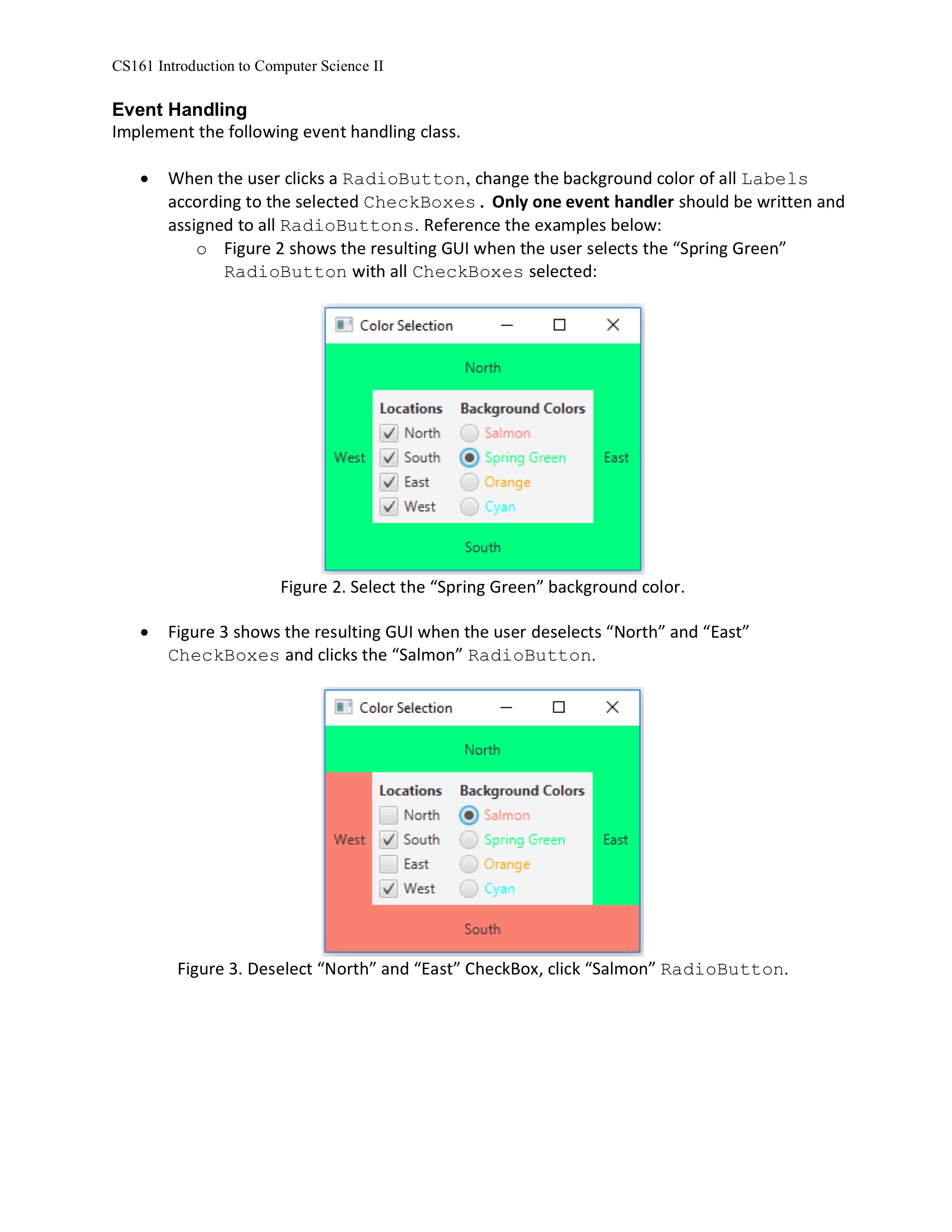 Construction Design and implement a GUI that changes the Label background color