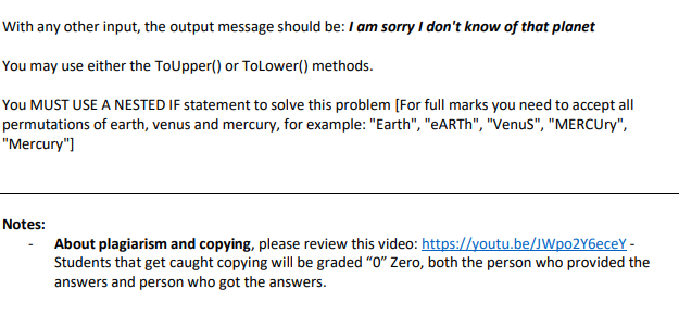 bill. You must match the format below EXACTLY (including spaces, uppercase and