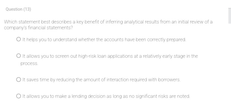 cash flows useful. O Because, most companies prepare financial statements using accrual