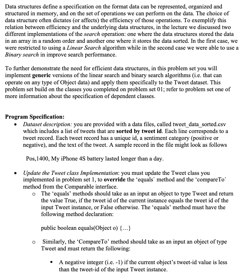 Data structures define a specification on the format data can be represented,