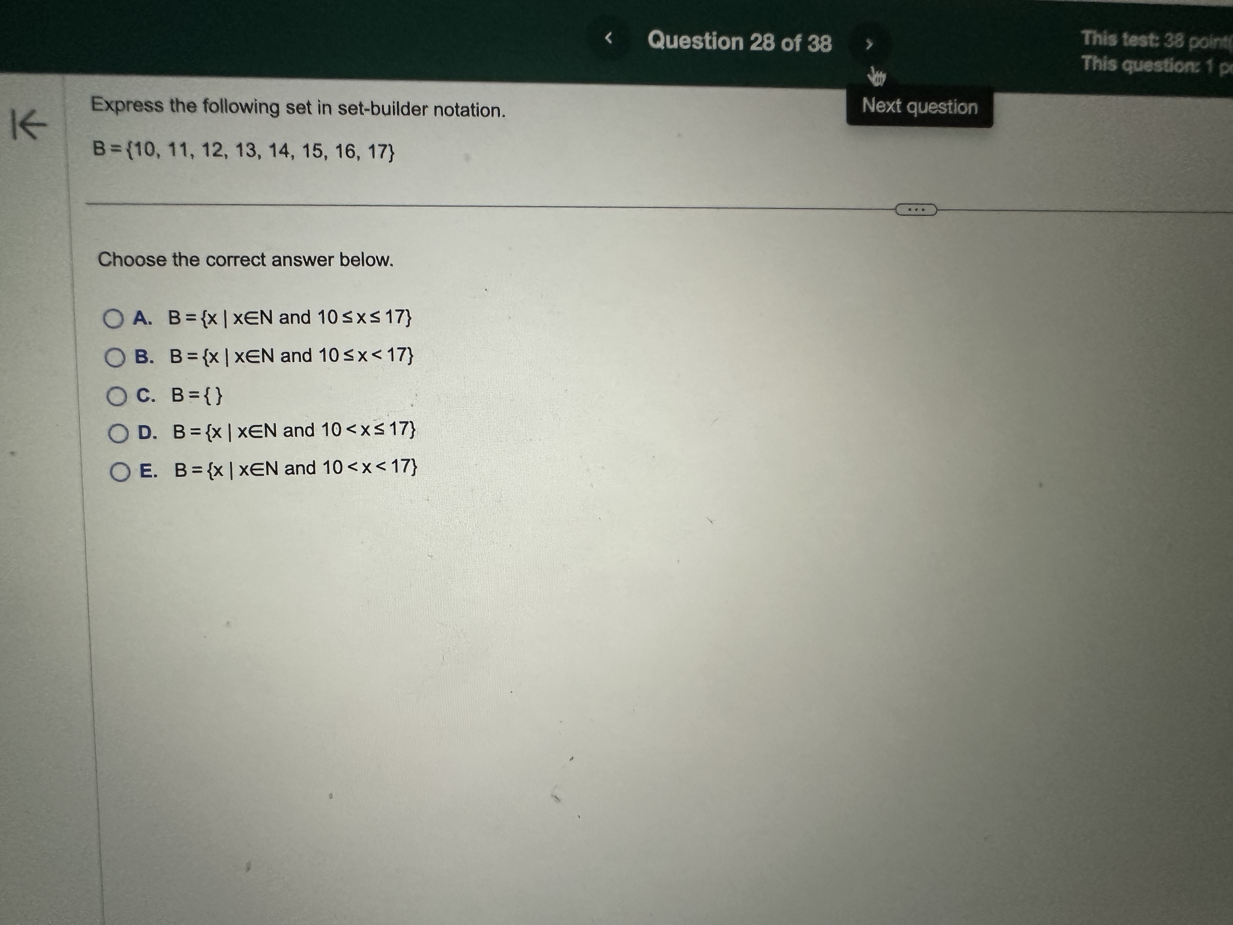 of OA. A={1,3), B OB. A={1,2,3}, OC. A={1,3}, B D. A =