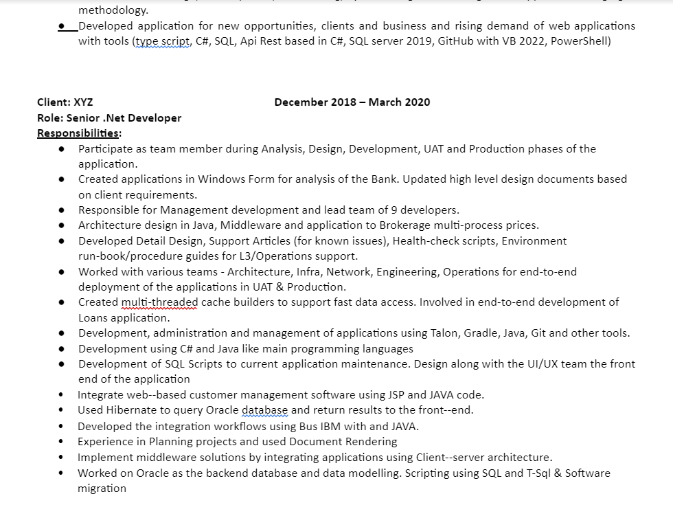 Object-Oriented Technologies, UML, Software Development Life Cycle process, Designing, Developing, Testing Implementation