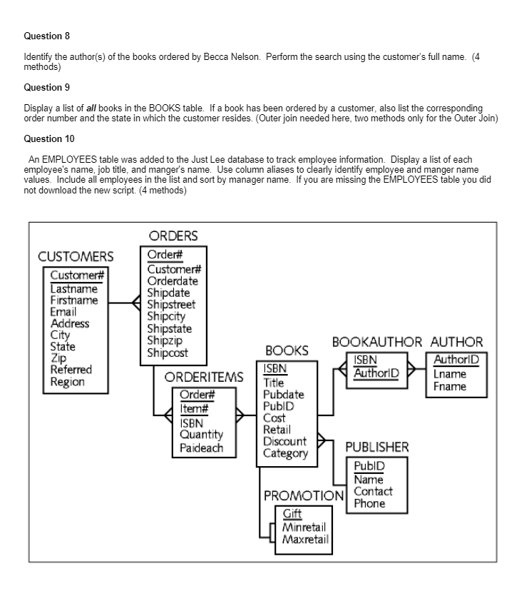 on tables. I need to see your SQL command followed immediately by