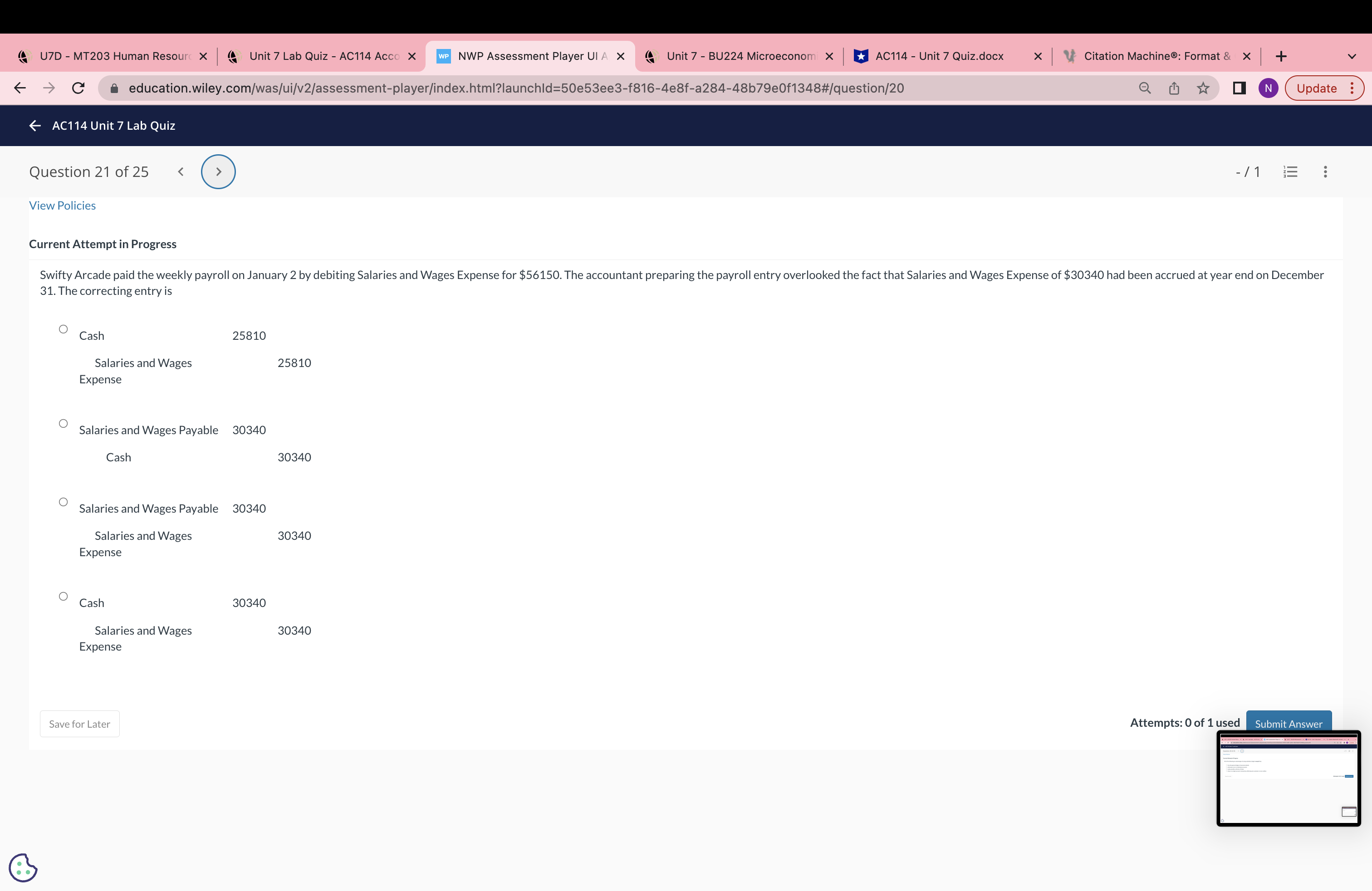 entries and a worksheet. U7D - MT203 Human Resourc AC114 Unit 7