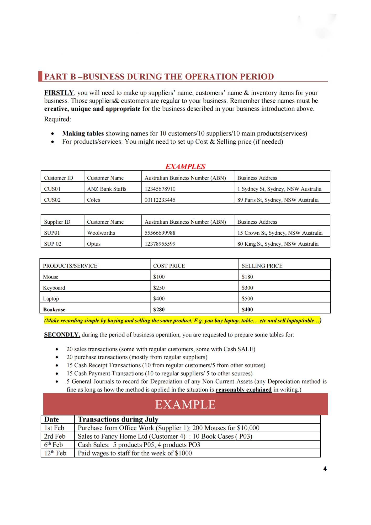 technical skills including the use of accounting application MYOB to record for