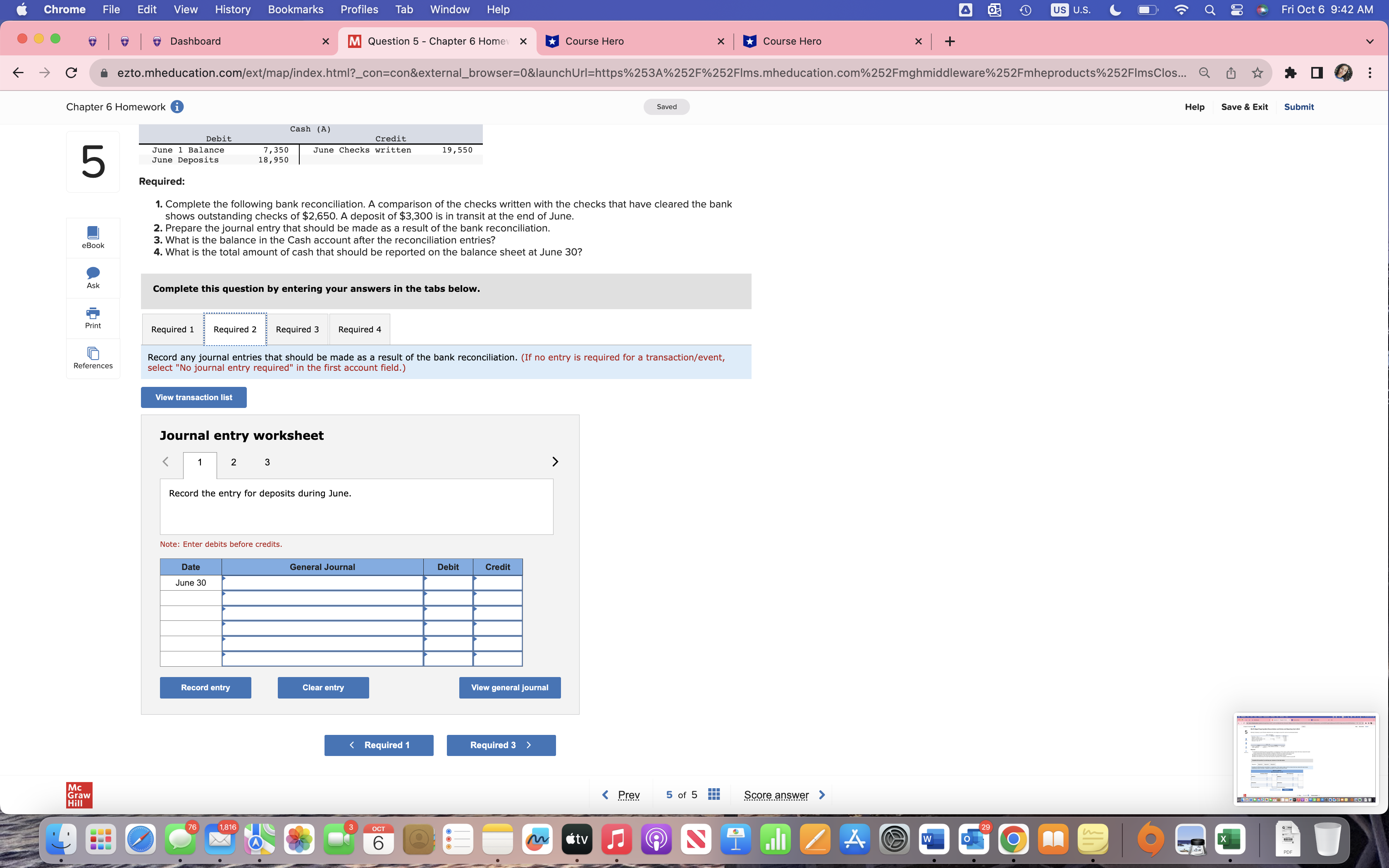 6 Homework i eBook Ask Print References Mc Graw Hill 1 Dashboard