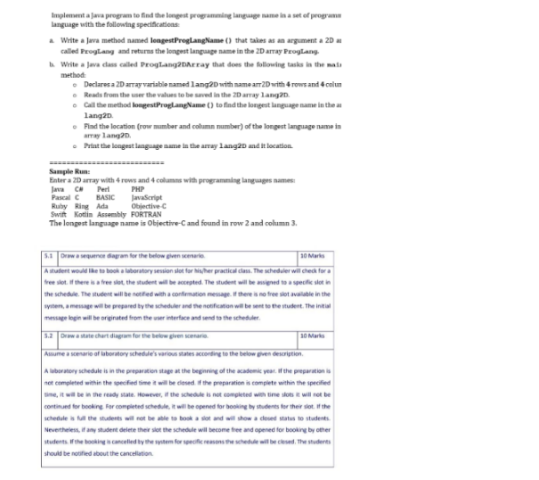 Implement a Java program to find the longest programming language name in