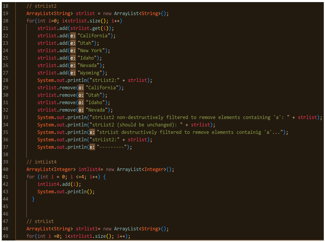 container for four static methods: destructiveFilter (ArrayList a, Predicate p) nondestructive Filter