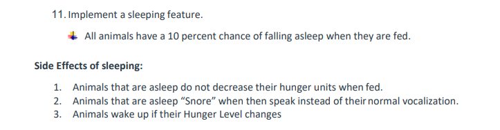 All animals have some level of hunger from 0-24. 2. When an