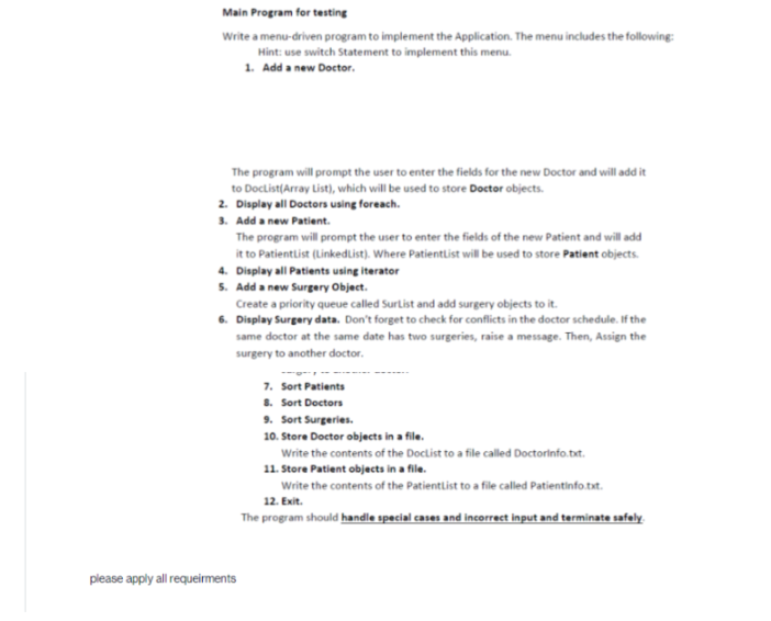 you are required to develop the following classes: 1. Interface Nameable Create