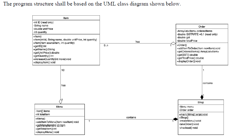 You are required to design and implement a simple java program for