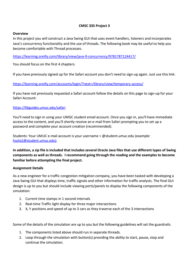 CMSC 335 Project 3 Overview In this project you will construct a