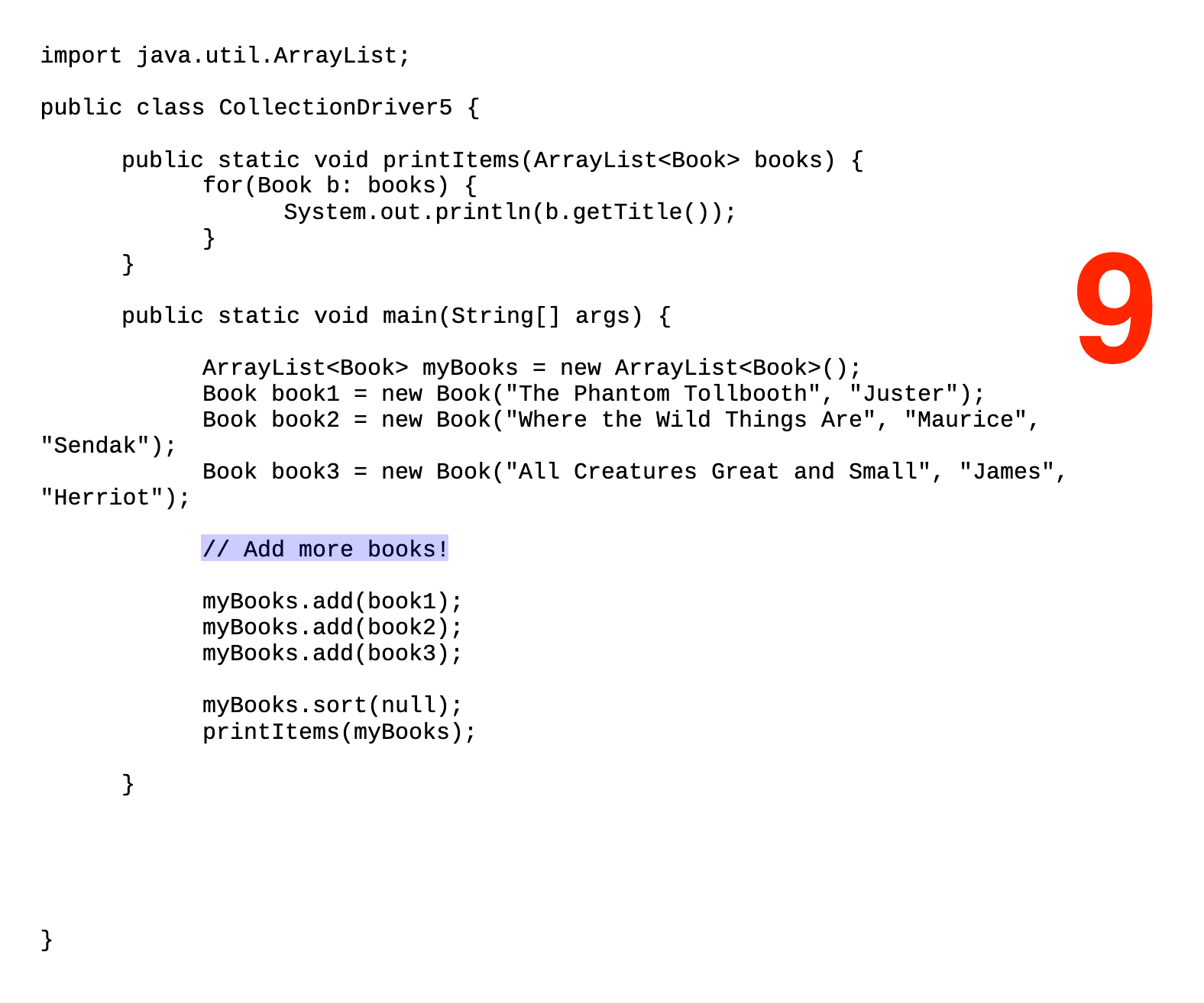 ItemCollection { } // Abstract Methods // (Their implementations are not specified.)