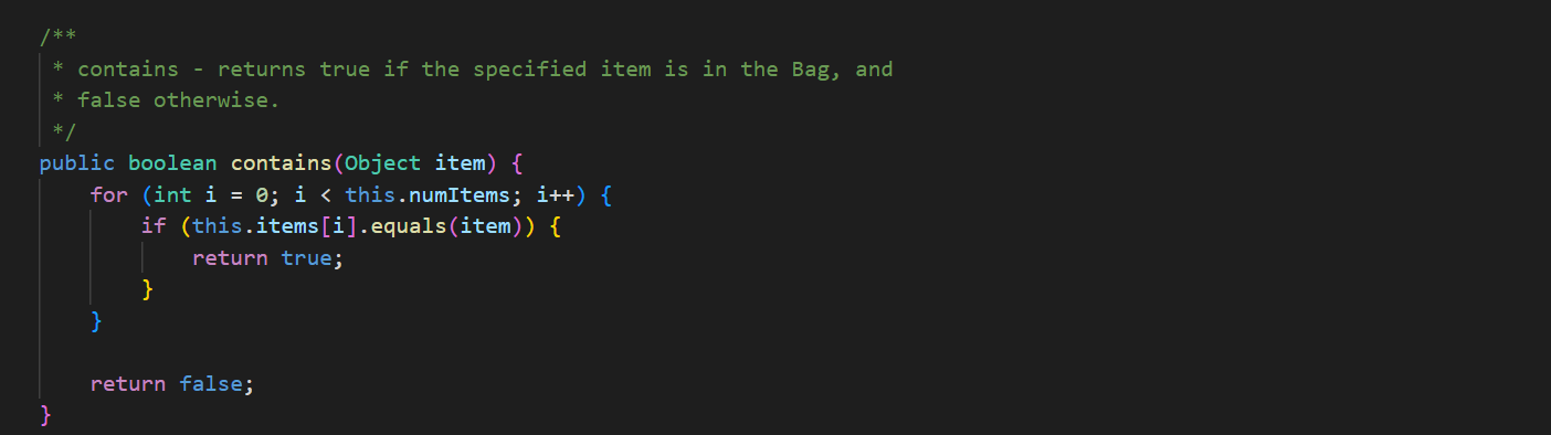 not depend on the number of items that are currently in the
