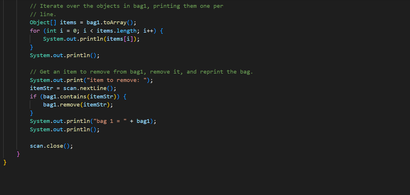 the called ArrayBag by the specified amount. For example, if b has