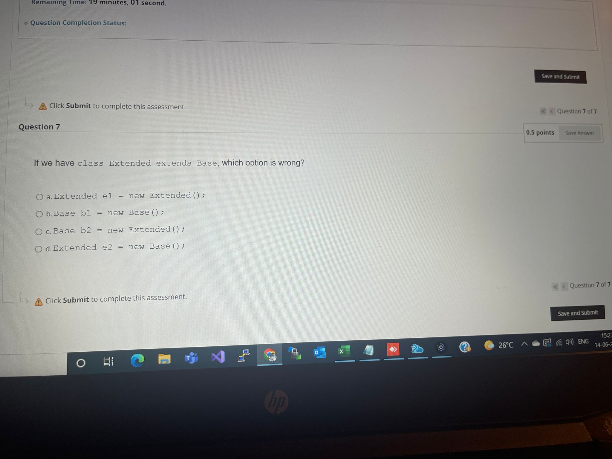 points Fill in the blanks: "In Java, ..... keyword is used to