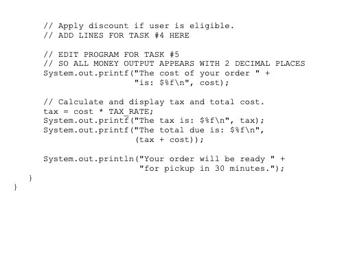 above if-else-if statement should print a statement that the user input was