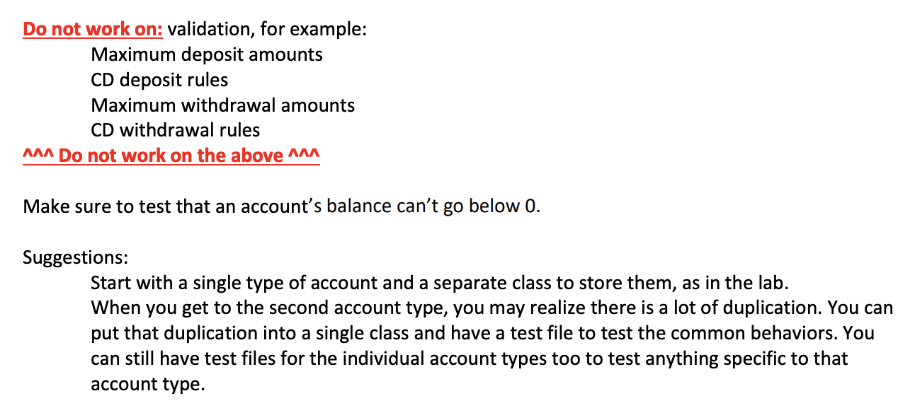 Do not work on: validation, for example: Maximum deposit amounts CD deposit