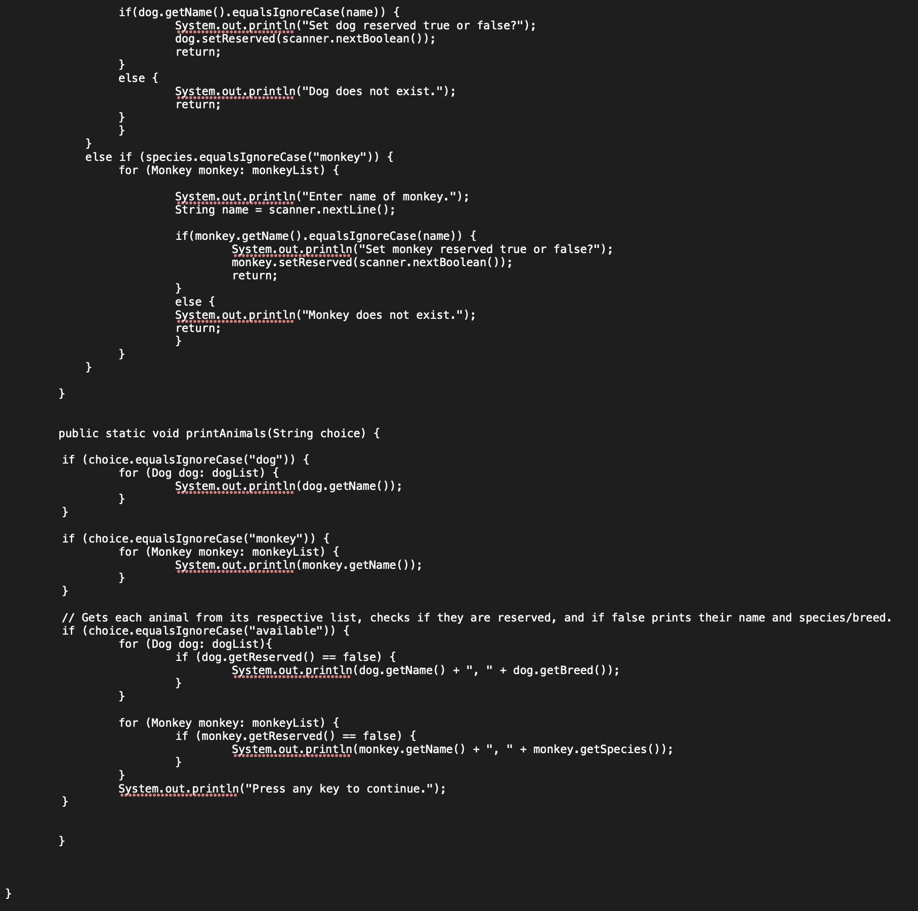 deliver all the class files to the team lead, who will consolidate
