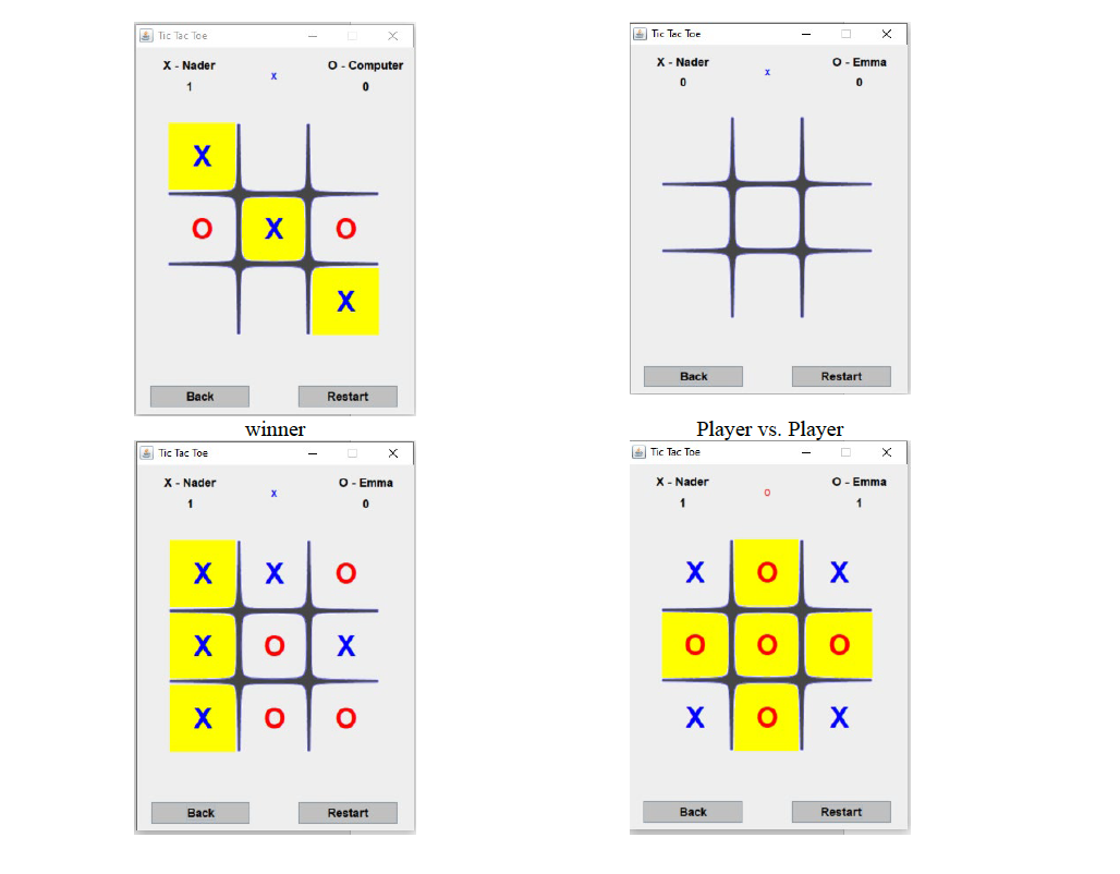 Toe X Tic Tac Toe Single Player Multi Player Settings About Exit