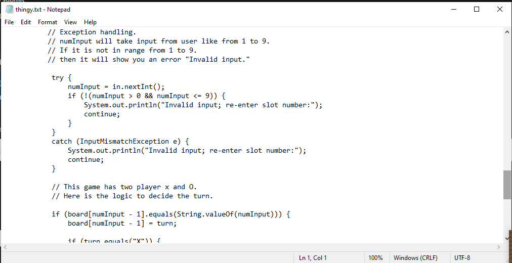 = board [0] + board[1] + board [2]; break; case 1: line