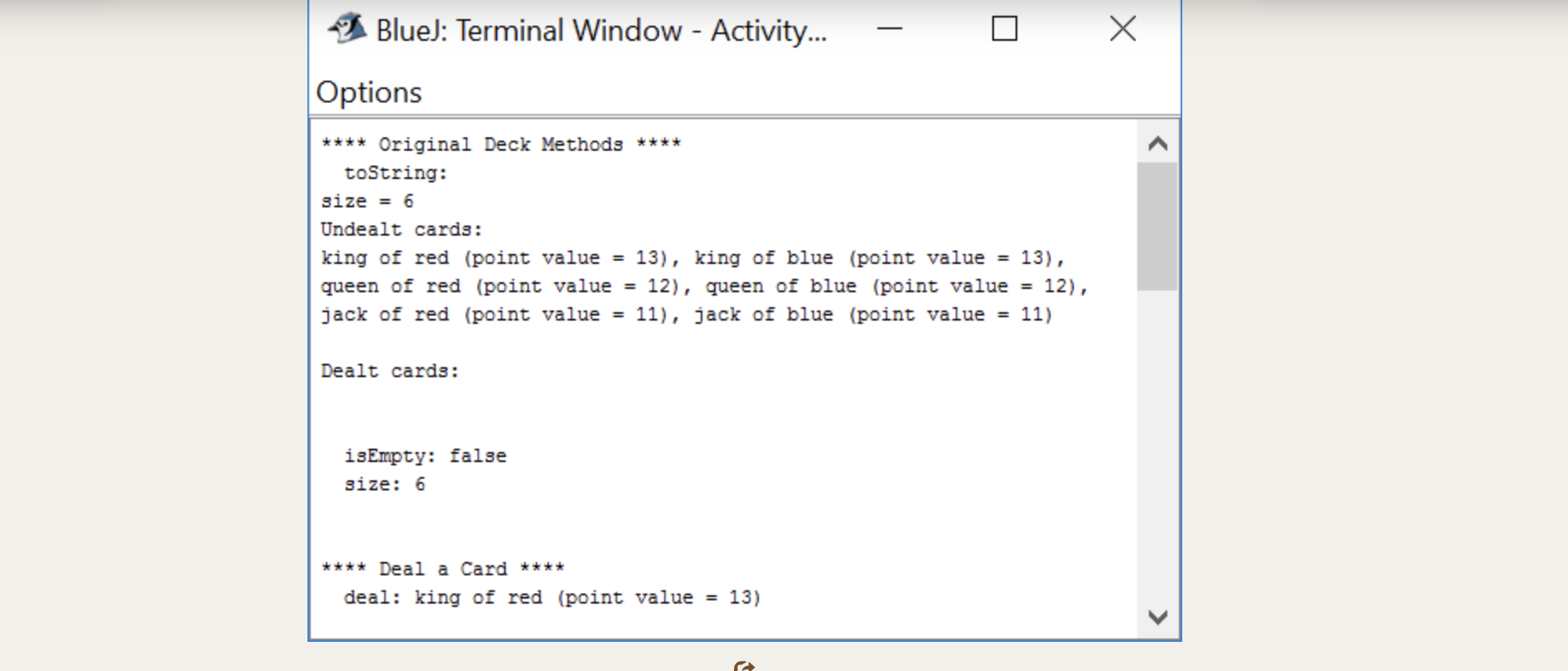 that takes two String parameters that represent the card's rank and suit,