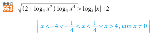 663 (2+ log4 x) log4 x > log2 |x| +2 [x