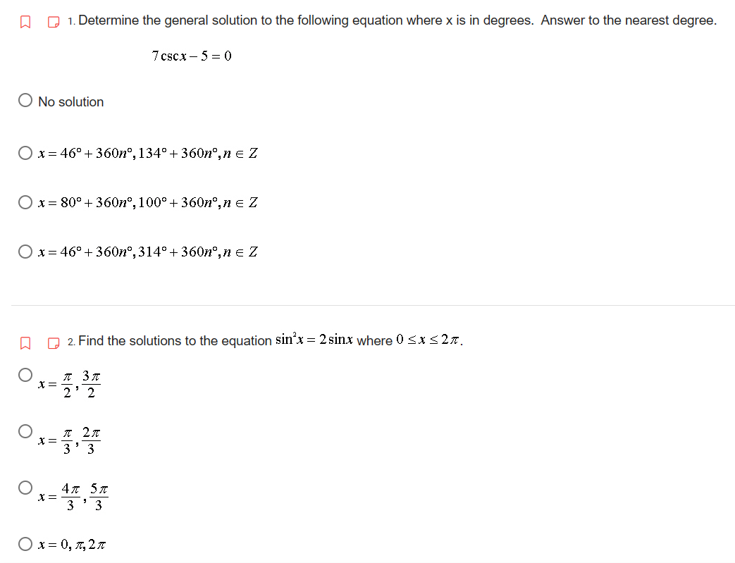 O 1. Determine the general solution to the following equation where x