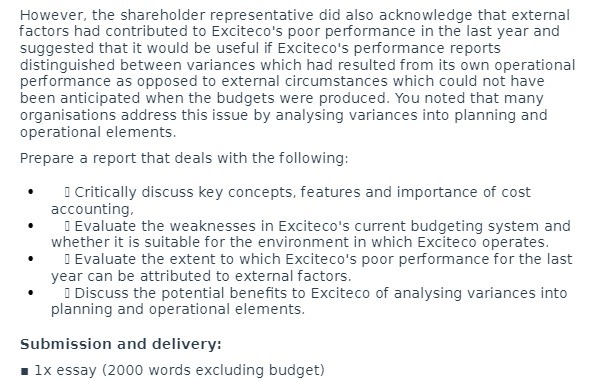 However, the shareholder representative did also acknowledge that external factors had contributed