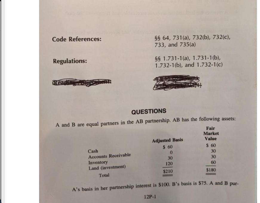 Code References: Regulations: 64, 731(a), 732(b), 732(c), 733, and 735(a) 1.731-1(a), 1.731-1(b),