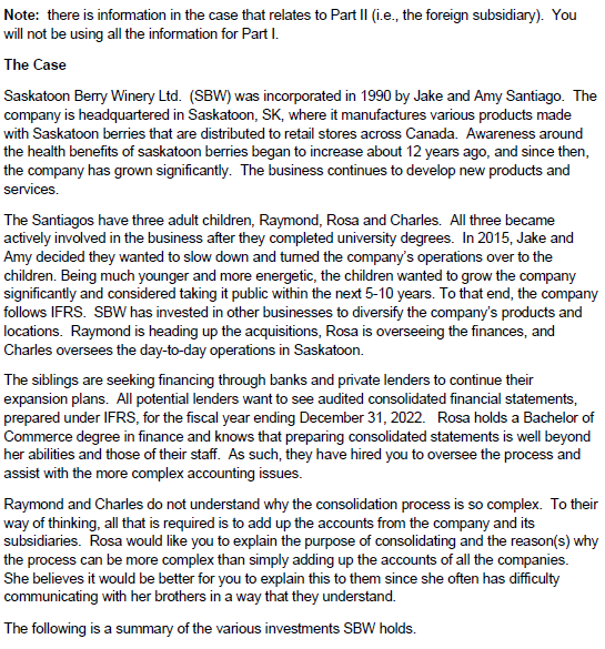 Note: there is information in the case that relates to Part II