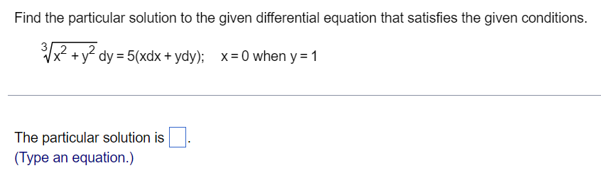 The solution is . (Type an equation.)