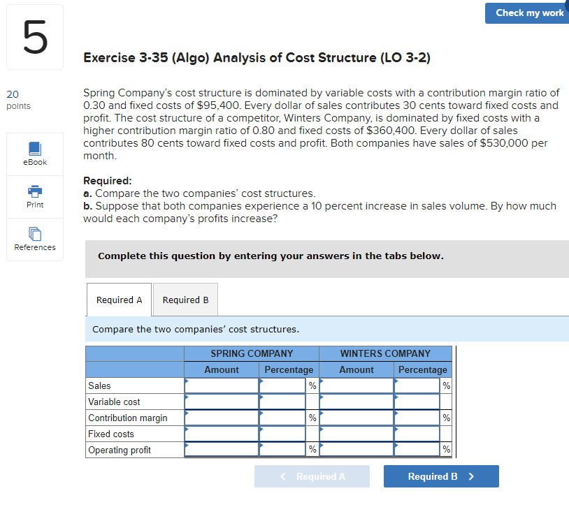 Check my work 20 20 5 points eBook Print Exercise 3-35 (Algo)