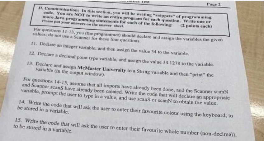 *** **RMIES Lest Page 2 II. Communication: In this section, you will