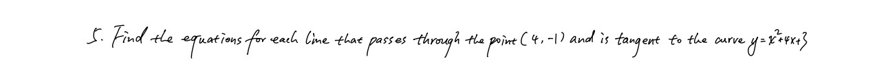 5. Find the equations for each line that passes through. I the