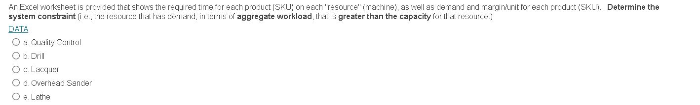 An Excel worksheet is provided that shows the required time for each